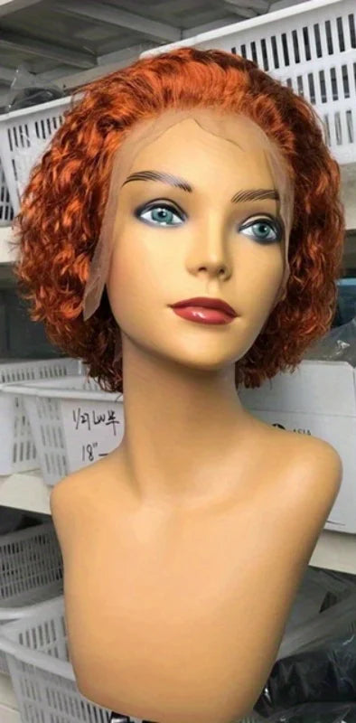 Curly Lace Frontal Wig – 100% Human Hair, Natural Look, No Chemicals