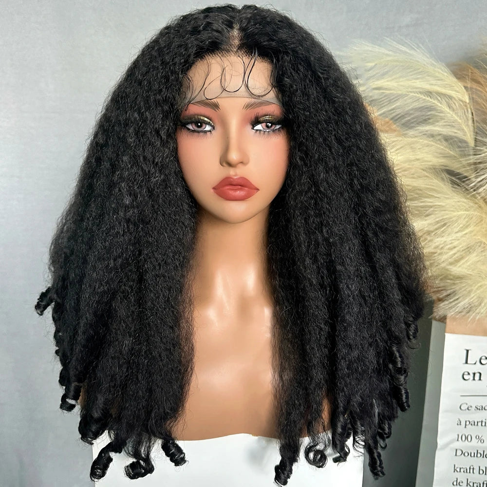 20-Inch Curly Lace Front Wig – Natural Brown Medium-Length Wig for Daily Wear