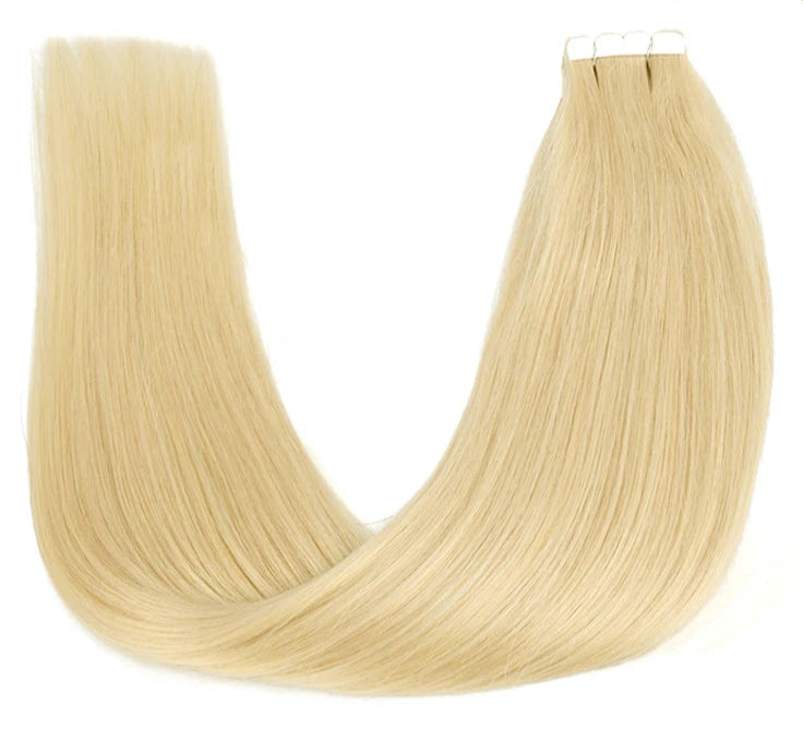 ZURIA Mini Tape-in Hair Extensions – Human Hair, Seamless, Invisible, Hypoallergenic (12-24 Inch)