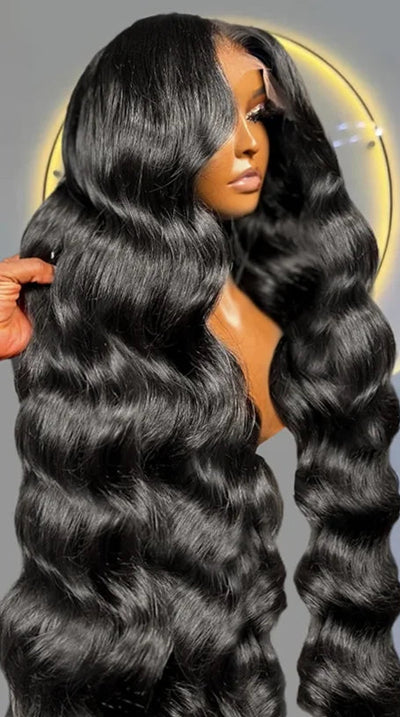 Body Wave Human Hair Wig – HD Transparent Lace, Pre-Plucked, 180%-250% Density, Glueless Options