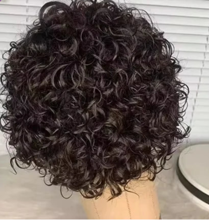Short Curly Lace Front Wig – 13x4 Pixie Cut Human Hair Wig with Natural Hairline