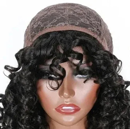 Funmi Curly Hair Wig with Bangs – Bouncy, Short Bob Wig for a Trendy Look