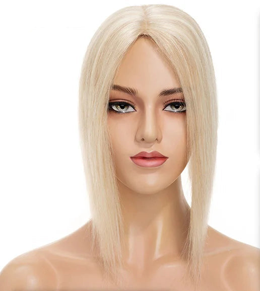 100% Real Human Hair Topper with Silk Base | Tangle-Free, Natural Hairline, Multiple Lengths & Colors