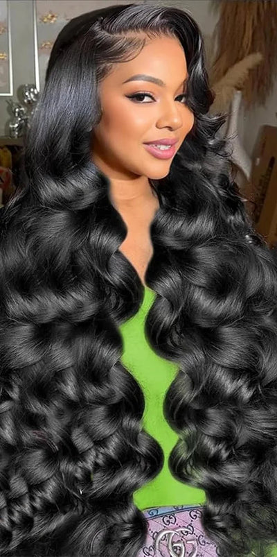 26+ Inch Body Wave Transparent Lace Front Wig – 100% Human Hair, Hand-Tied