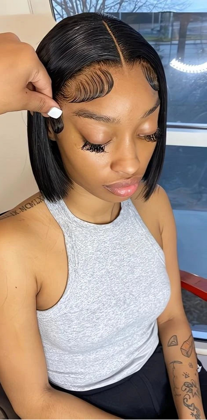 Premium Straight Lace Front Wig – 13x6 & 13x4 HD Transparent Lace, Pre-Plucked with Baby Hair, 180%-200% Density (4-16 Inches)