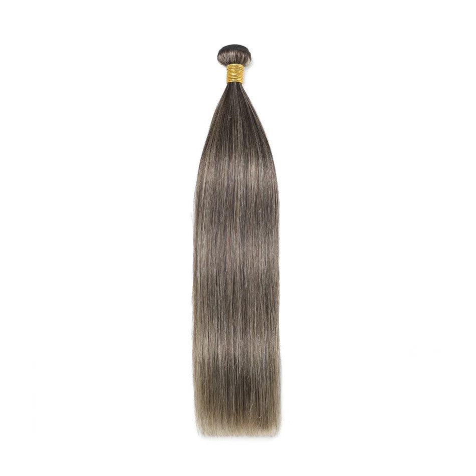 Premium 30-Inch Silver/Gray Straight Human Hair Weave Bundles – Full Cuticle Aligned, Dyeable, Restylable
