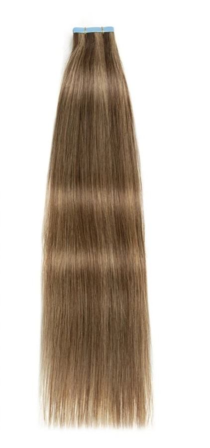 Tape-In Human Hair Extensions - 100% Natural Hair | Jet Black to Blonde & Piano Colors | Seamless & Lightweight
