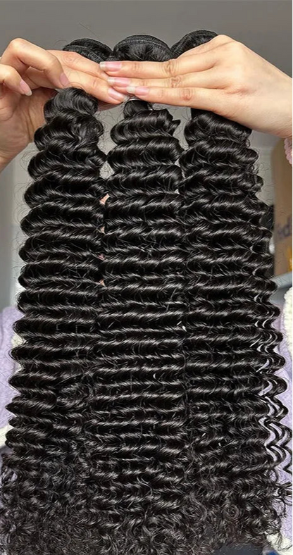 Premium Deep Wave Human Hair Bundles – 100% Virgin Hair, No Shedding, Fast Delivery