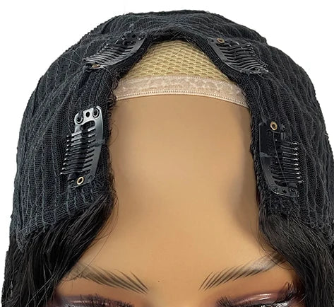 Deep Wave Human Hair Wig – Natural Black, Pre-Plucked Hairline, 8-34 Inches, 150%-250% Density