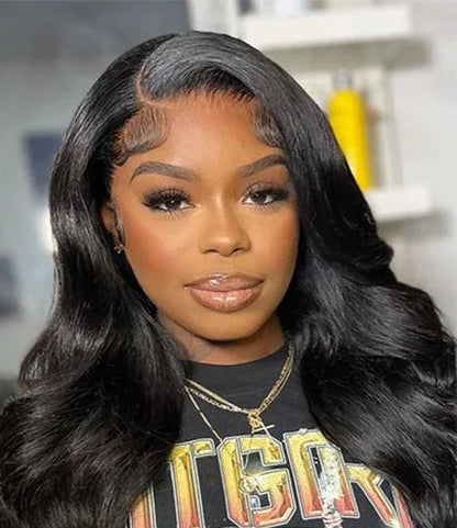 HD Lace Front Body Wave Human Hair Wig – 26"+ Long, 100% Virgin Human Hair, Pre-Plucked Natural Hairline, Transparent Swiss Lace