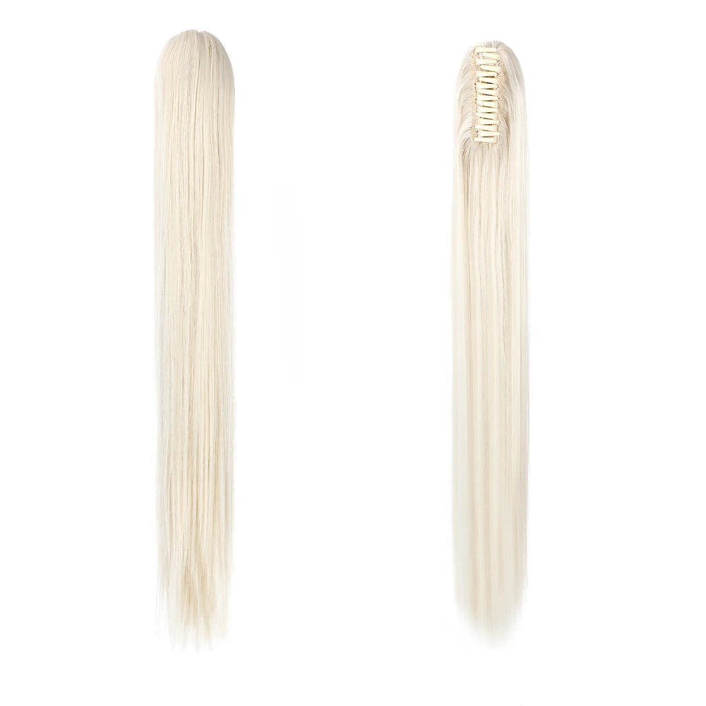 Kinky Straight Clip-In Hair Extension – High-Temperature Fiber, Pure Color, 140g