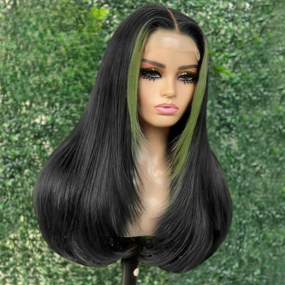 Layered Straight Synthetic Lace Front Wig – Natural Pre-Plucked Hairline & T-Part Glueless Design