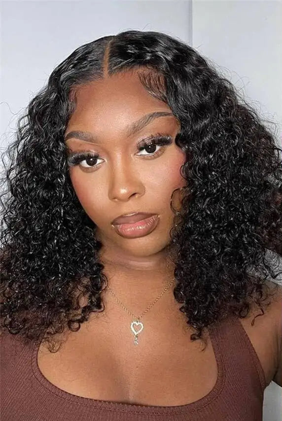 Deep Wave Lace Front Bob Wig – 13x4 HD Lace, 180% Density, Natural Pre-Plucked Hairline, 4-16 Inches