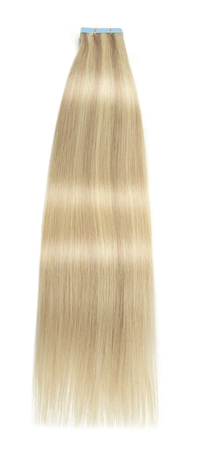 Tape-In Human Hair Extensions - 100% Natural Hair | Jet Black to Blonde & Piano Colors | Seamless & Lightweight