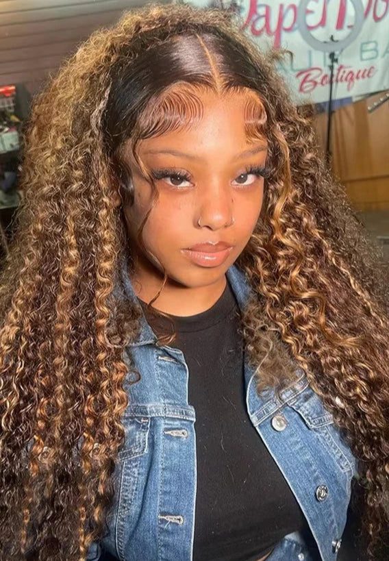 Long Deep Wave Lace Front Wig – 100% Human Hair, Glueless, Transparent Swiss Lace, 26+ Inches