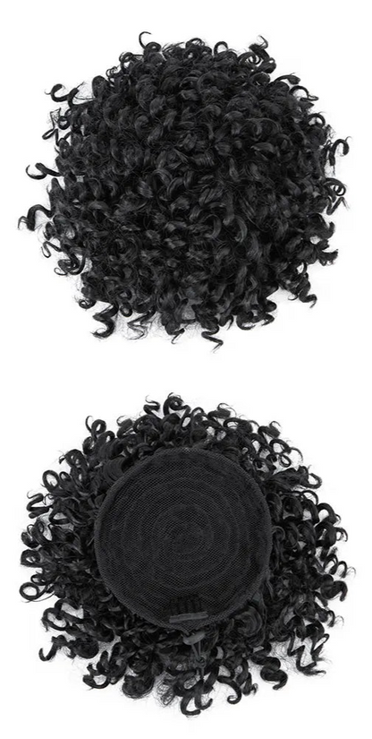 Curly Chignon Clip-In Bun – High-Quality Synthetic Fiber, 8-Inch, Tangle-Free, Available in Multiple Colors