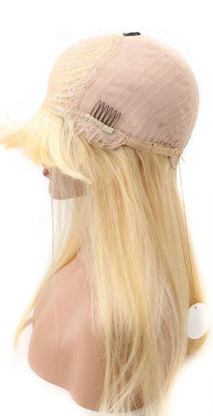 26+ Inch Straight 613 Honey Blonde Human Hair Wig – 180% Density, Dyeable & Long-Lasting