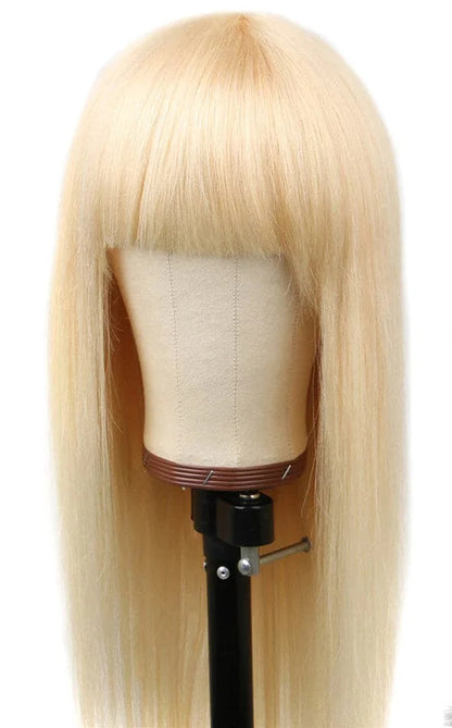 26+ Inch Straight 613 Honey Blonde Human Hair Wig – 180% Density, Dyeable & Long-Lasting
