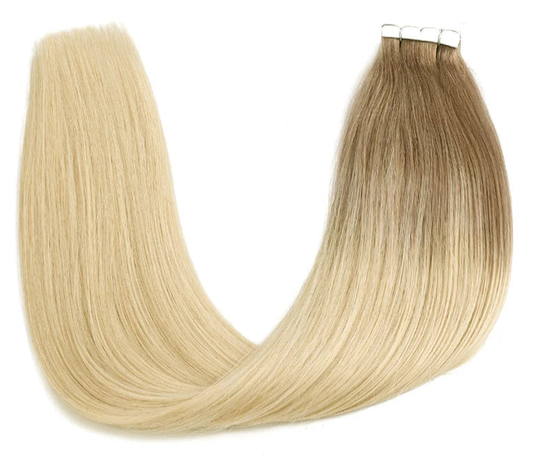 ZURIA Mini Tape-in Hair Extensions – Human Hair, Seamless, Invisible, Hypoallergenic (12-24 Inch)