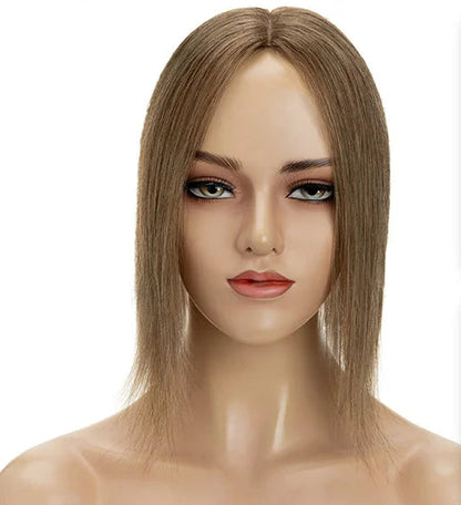 100% Real Human Hair Topper with Silk Base | Tangle-Free, Natural Hairline, Multiple Lengths & Colors