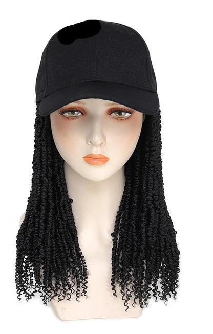 14-22 Inch Baseball Cap Wig with Passion Twist Braids – Stylish, Heat-Resistant Crochet Wig for Daily Wear