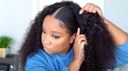 Deep Wave Human Hair Wig – Natural Black, Pre-Plucked Hairline, 8-34 Inches, 150%-250% Density