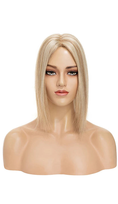 Premium Human Hair Topper – Silk Base, Straight Texture, 13 Color Options