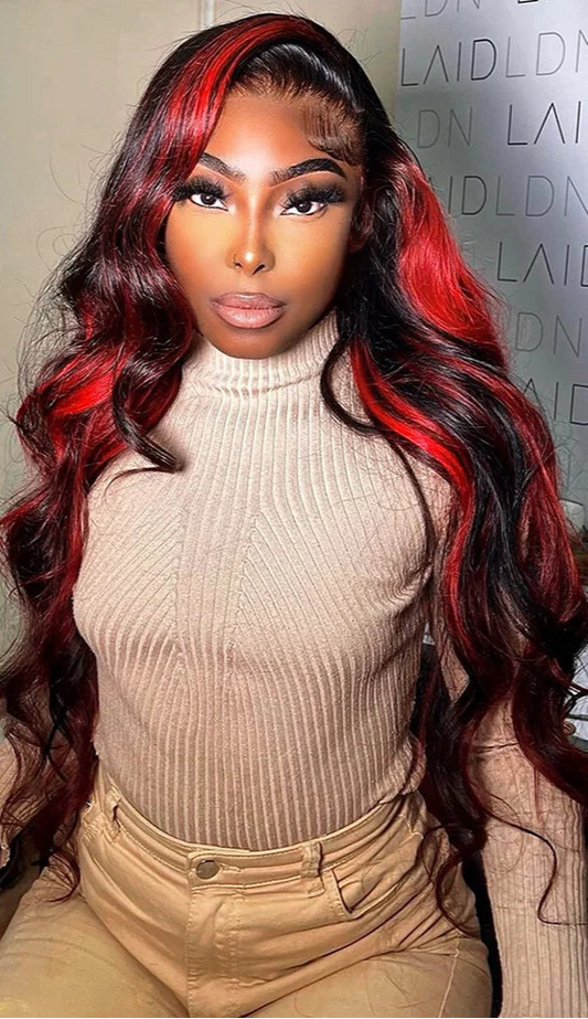 Long Wavy Synthetic Lace Front Wig – Natural Black Heat-Resistant Wig for Black Women