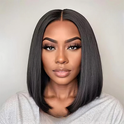 Brazilian Remy Human Hair 4x4 Lace Wig – Straight Style, Transparent Swiss Lace, Natural Look, Versatile Lengths