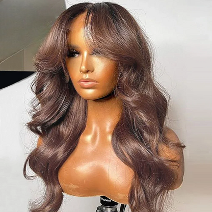 Long Wavy Synthetic Lace Front Wig for Black Women – Heat-Resistant Natural Black Wigs, Swiss Lace, Daily Use