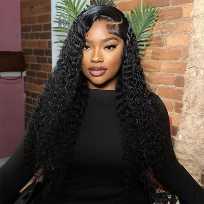 Virgin Brazilian Deep Wave Lace Front Wig – 13x6/13x4, Long Length (26+ inches), Natural & Soft