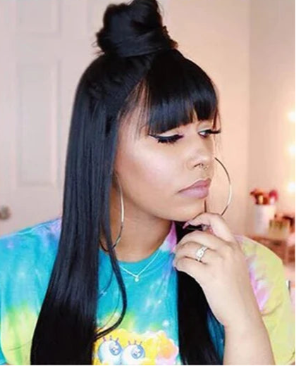 Straight Human Hair Wig – Premium Quality, Natural Look, Comfortable Fit