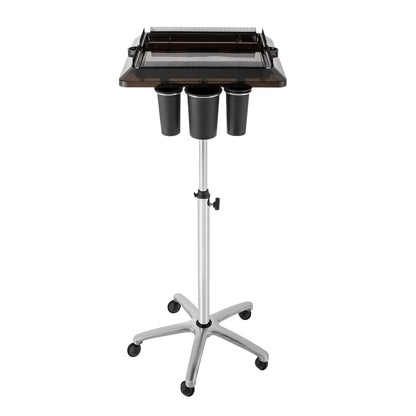 Adjustable Rolling Salon Tray Cart with Storage Buckets & 5 Universal Wheels – Durable, Modern, and Practical