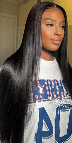 Premium Straight Human Hair Weave - Machine Double Weft, Permed, No Chemical Processing, Suitable for Darker Dyes