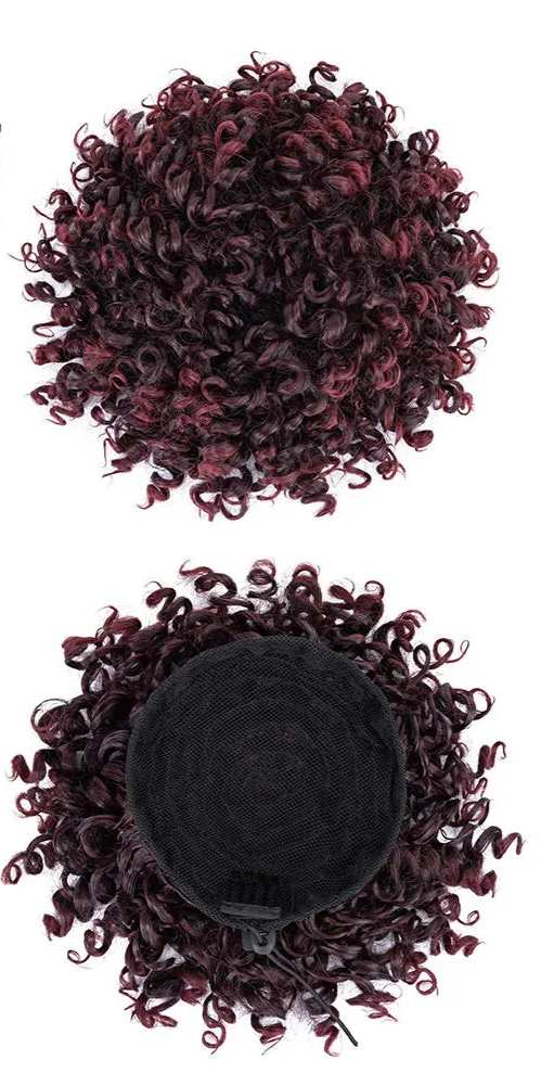 Curly Chignon Clip-In Bun – High-Quality Synthetic Fiber, 8-Inch, Tangle-Free, Available in Multiple Colors