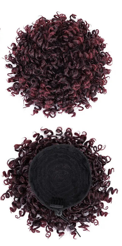 Curly Chignon Clip-In Bun – High-Quality Synthetic Fiber, 8-Inch, Tangle-Free, Available in Multiple Colors