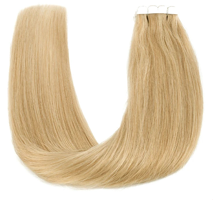 ZURIA Mini Tape-in Hair Extensions – Human Hair, Seamless, Invisible, Hypoallergenic (12-24 Inch)