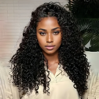 26+ Inch Curly Lace Front Wig – Transparent Lace, Pre-Plucked Hairline, Brazilian Remy Hair