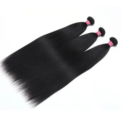 UNice Yaki Straight Human Hair Bundles – 1/3/4 PCS, 100g Per Bundle, Natural Color, Sew-In Weaves, 8-26 Inch