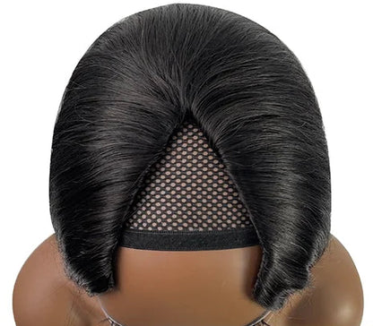 V/U Part Jerry Curl Human Hair Wig – No Glue, Natural Hairline, Pre-Plucked with Baby Hair