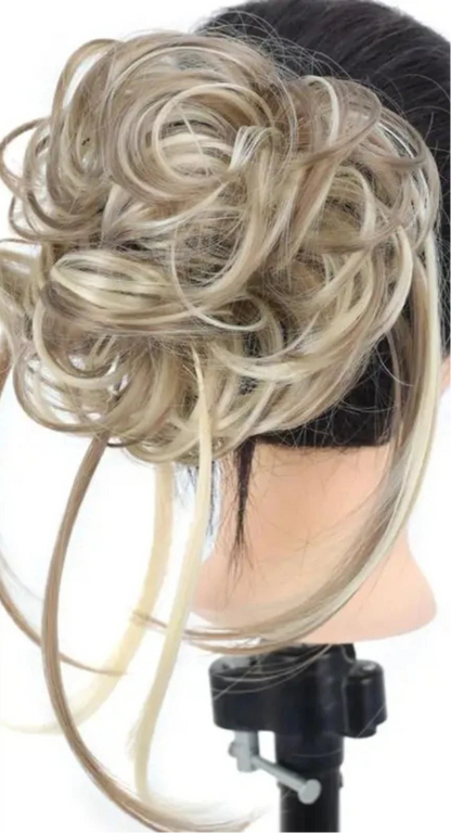 Extra-Long Messy Bun Hairpiece Extensions – Wavy Texture, Elastic Band for Secure All-Day Hold