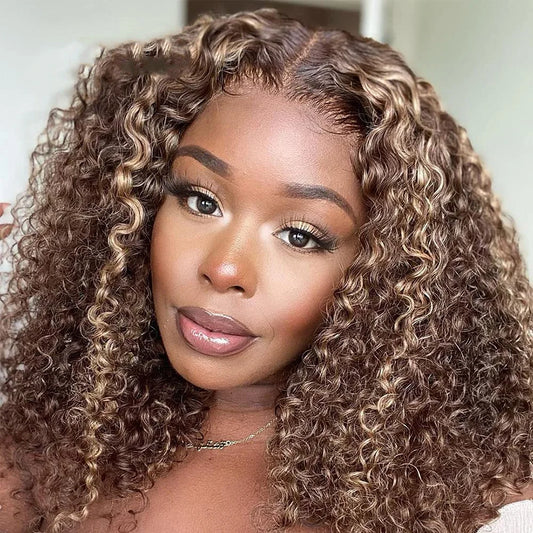 Short Deep Wave Lace Front Wig – 13x4 Transparent Swiss Lace