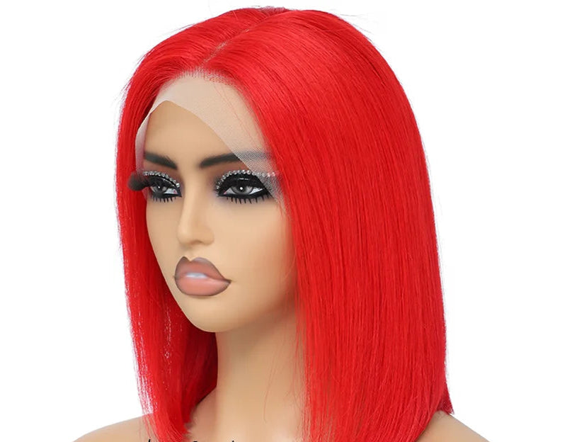 Straight Bob Lace Front Wig – 13x4 Frontal, HD Transparent Lace, Restyle & Curlable, 100% Human Hair