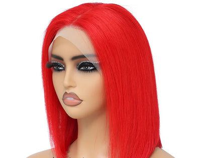 Straight Bob Lace Front Wig – 13x4 Frontal, HD Transparent Lace, Restyle & Curlable, 100% Human Hair