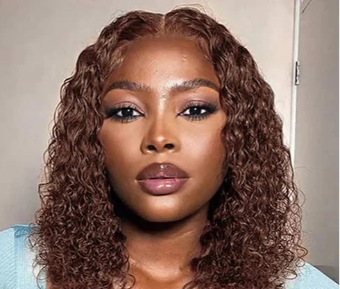 Deep Wave Lace Front Wig – 13x4 Frontal, Chocolate Brown, 10-16 Inch