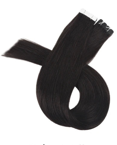 Neitsi Mini Tape-In Human Hair Extensions | Straight Skin Weft | Black, Brown & Blonde | 100% Real  Hair | 12-18 Inches