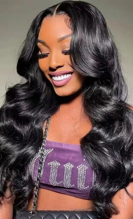 Body Wave Full Lace Human Hair Wig – 26+ Inch, Transparent Swiss Lace, 4x4, 13x4, & 13x6 Options
