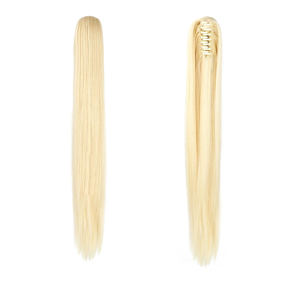 Kinky Straight Clip-In Hair Extension – High-Temperature Fiber, Pure Color, 140g