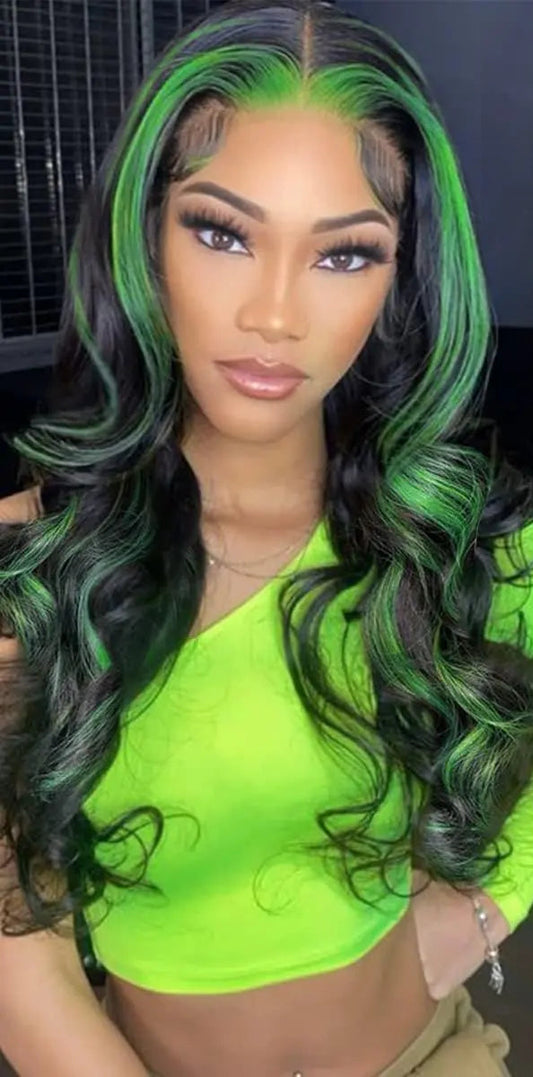 Long Wavy Synthetic Lace Wig for Black Women – Heat Resistant, Light Brown Lace, Premium Quality, Natural Black Hair Look