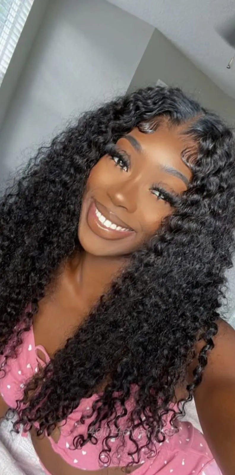 V/U Part Jerry Curl Human Hair Wig – No Glue, Natural Hairline, Pre-Plucked with Baby Hair